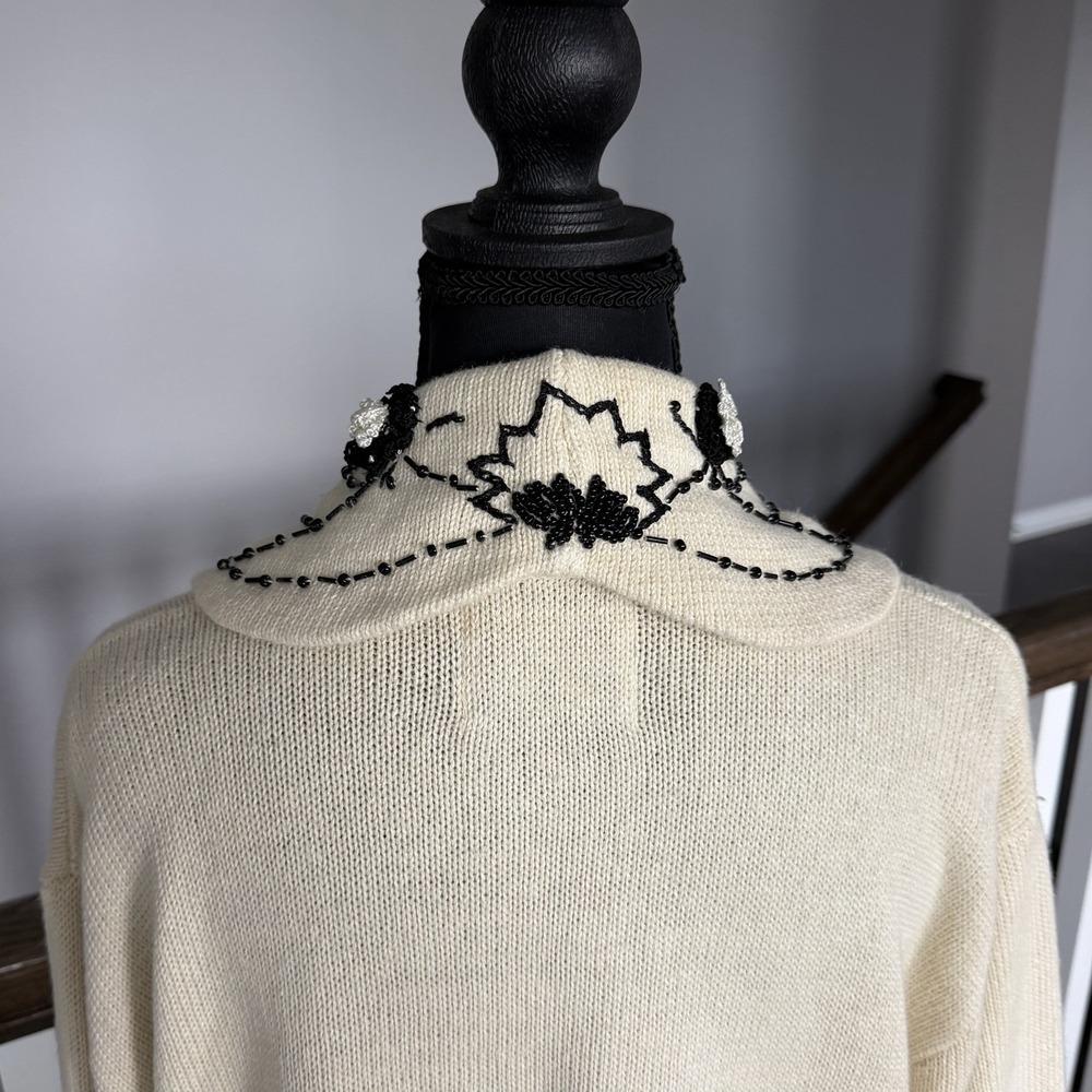 Storybook Knits Sweater Women 1X Long Floral Cardigan Open Front Forever Famous - Picture 6 of 14